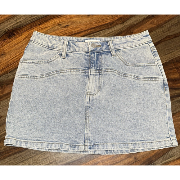 BP Denim Light Wash Seamed Mini Skirt Sz 27 4 Pocket Nordstroms - Picture 1 of 15